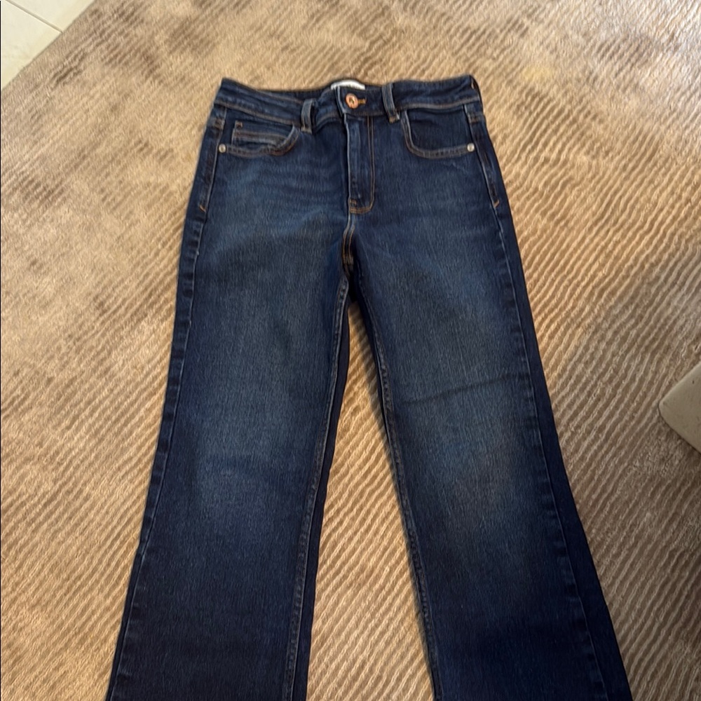 Zara Dark Blue Straight Leg Women's Jeans